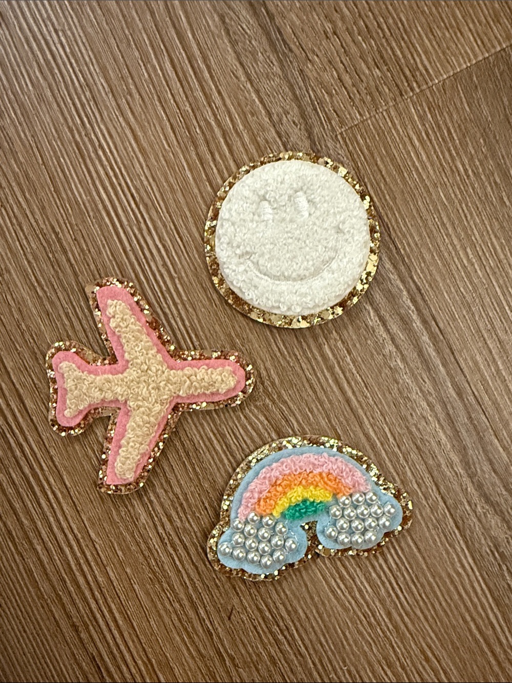 Stoney clover lane chentille gold glitter patches